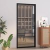 vidaXL Porte int&eacute;rieure 93x201,5 cm Noir Verre ESG et aluminium