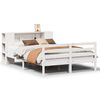 vidaXL Lit biblioth&egrave;que sans matelas blanc 150x200 cm bois pin massif