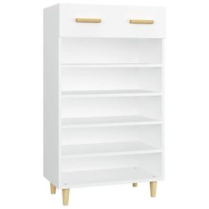 vidaXL Armoire &agrave; chaussures Blanc 60x35x105 cm Bois d'ing&eacute;nierie