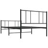 vidaXL Cadre de lit m&eacute;tal sans matelas avec pied de lit noir 75x190 cm