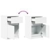 vidaXL Armoire de chevet avec lumi&egrave;res LED blanc bois d'ing&eacute;nierie