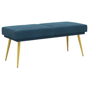 vidaXL Banc &agrave; double couche Bleu 120 x 45 x 46 cm Velours