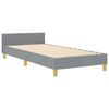 vidaXL Cadre de lit avec t&ecirc;te de lit Gris clair 90 x 190 cm tissu