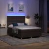 vidaXL Lit &agrave; ressort LED avec matelas Marron fonc&eacute; 140 x 190 cm tissu