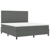 vidaXL Lit &agrave; ressorts avec matelas Gris fonc&eacute; 180 x 200 cm tissu