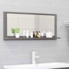 vidaXL Miroir de salle de bain Gris brillant Bois d&rsquo;ing&eacute;nierie