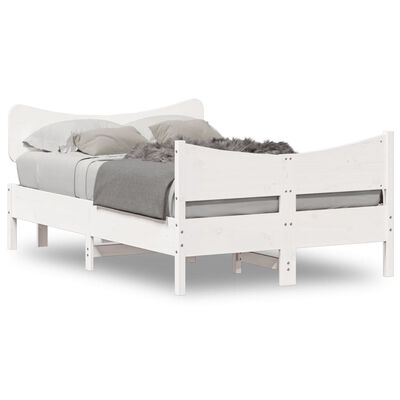 vidaXL Cadre de lit avec tête de lit blanc 120x190 cm bois pin massif