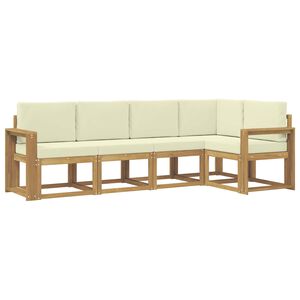 vidaXL Ensemble de canap&eacute;s d'ext&eacute;rieur 5 pc Blanc et cr&egrave;me