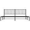 vidaXL Cadre de lit m&eacute;tal sans matelas avec t&ecirc;te de lit noir 193x203cm