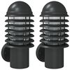 vidaXL Appliques murales d'ext&eacute;rieur 2 pcs noir acier inoxydable
