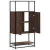 vidaXL Buffet haut ch&ecirc;ne marron 68x35x139 cm bois d'ing&eacute;nierie m&eacute;tal