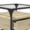 vidaXL Table basse et dessus en verre ch&ecirc;ne sonoma 50x50x45 cm acier