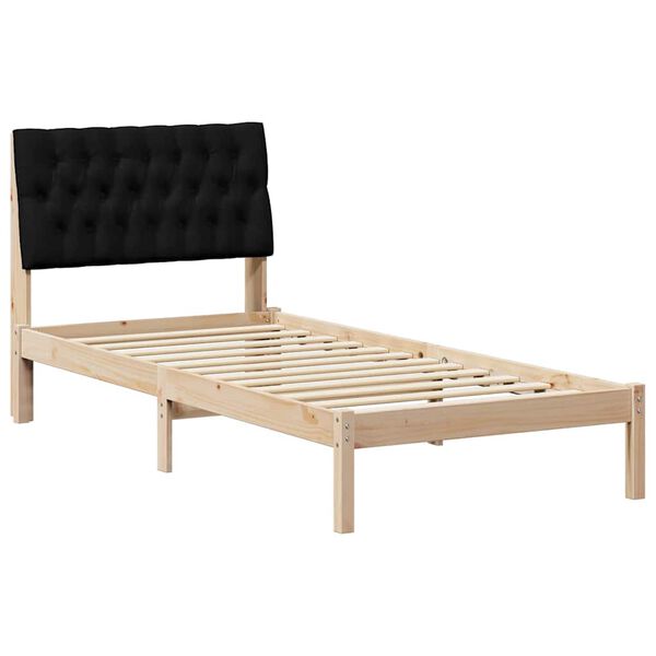 vidaXL Cadre de lit avec t&ecirc;te de lit rembourr&eacute;e Marron 90 x 200 cm