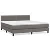 vidaXL Sommier &agrave; lattes de lit avec matelas Gris 180x200 cm Similicuir