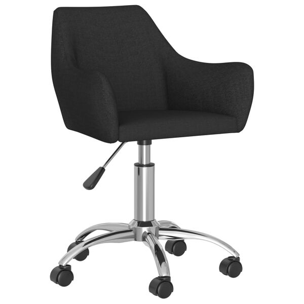 vidaXL Chaise pivotante de salle &agrave; manger Noir Tissu