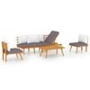 vidaXL Salon de jardin 4 pcs avec coussins Bois d'acacia solide