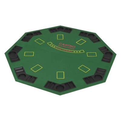vidaXL Dessus de table de poker pour 8 joueurs 2 plis Octogonal Vert