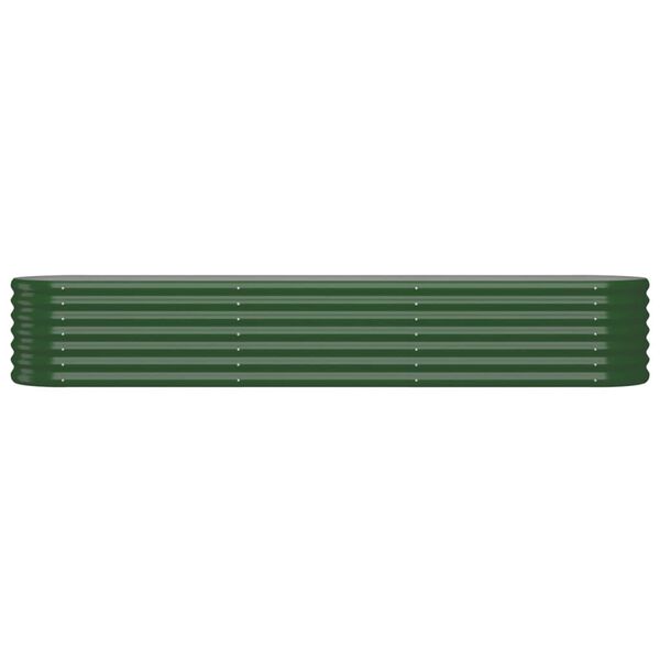 vidaXL Lit sur&eacute;lev&eacute; de jardin Acier galvanis&eacute; 224x40x36 cm Vert