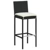 vidaXL Tabourets de bar jardin coussins lot de 2 noir résine tressée