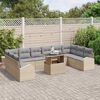 vidaXL Ensemble de canap&eacute; de jardin 11 pcs Beige et Gris clair
