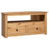 vidaXL Meuble TV d'angle 93x49x49 cm Pin solide Assortiment Panama