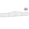 vidaXL Paniers &agrave; gabions arqu&eacute;s 2 pcs 400x30x40/60 cm Fer galvanis&eacute;