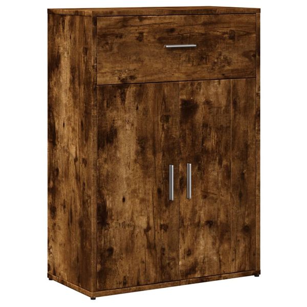 vidaXL Buffets 2 pcs ch&ecirc;ne fum&eacute; 60x30x84 cm bois d'ing&eacute;nierie