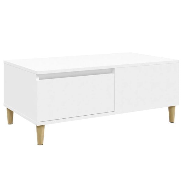 vidaXL Table basse Blanc 90x50x36,5 cm Bois d'ing&eacute;nierie