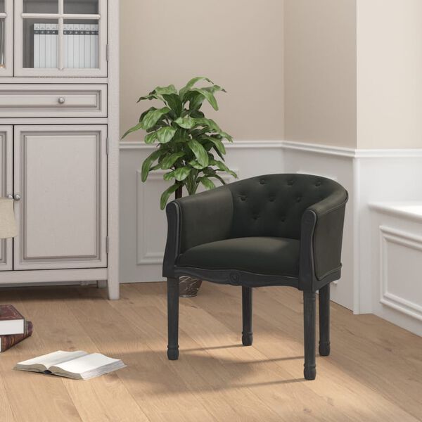 vidaXL Chaise &agrave; manger Noir Velours