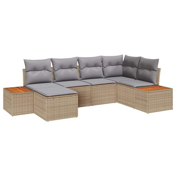 vidaXL Ensemble de canap&eacute; de jardin 6 pcs Beige et Gris clair