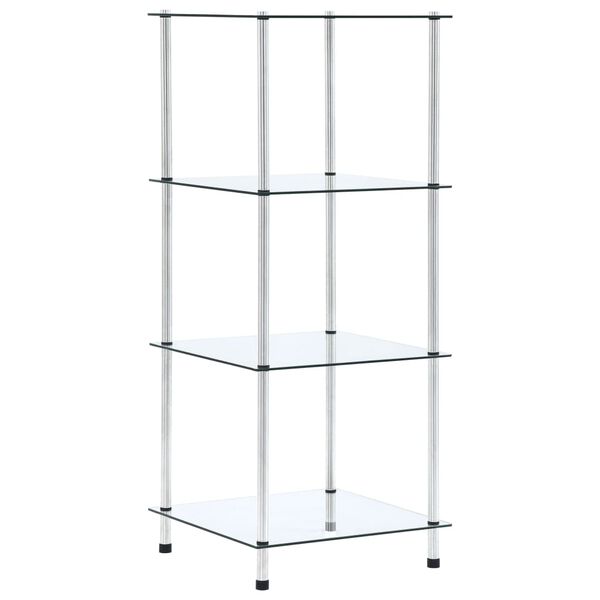 vidaXL &Eacute;tag&egrave;re 4 niveaux Transparent 40x40x100 cm Verre tremp&eacute;