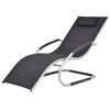 vidaXL Chaise longue avec oreiller Aluminium et textil&egrave;ne noir