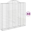 vidaXL Paniers &agrave; gabions arqu&eacute;s 8 pcs 200x50x180/200 cm Fer galvanis&eacute;