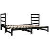 vidaXL Lit coulissant sans matelas noir 2x(90x190) cm