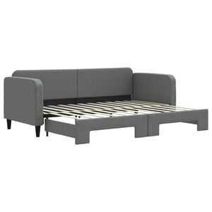 vidaXL Lit de jour avec gigogne sans matelas gris fonc&eacute; 80x200 cm