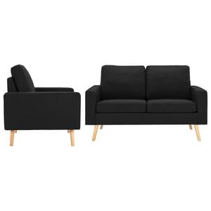 vidaXL Ensemble de canap&eacute;s 2 pcs Tissu Noir