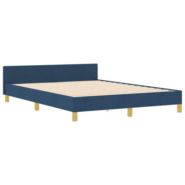 vidaXL Cadre de lit avec tête de lit Bleu 140 x 190 cm tissu