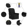 vidaXL Fauteuil de massage inclinable Noir Tissu