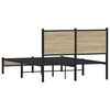 vidaXL Cadre de lit en m&eacute;tal sans matelas ch&ecirc;ne sonoma 120x200 cm