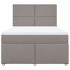vidaXL Sommier &agrave; lattes de lit avec matelas Taupe 140x200 cm Tissu