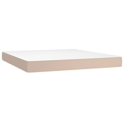 vidaXL Sommier à lattes de lit avec matelas LED Cappuccino 180x200 cm