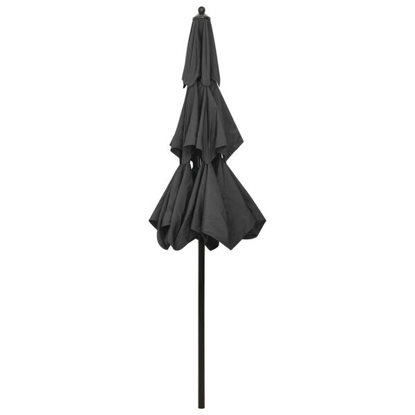 vidaXL Parasol de jardin à 3 niveaux avec mât en aluminium anthracite