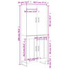 vidaXL Buffet haut Blanc 69,5x34x180 cm Bois d'ing&eacute;nierie