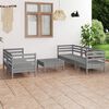 vidaXL Salon de jardin 6 pcs gris bois de pin massif