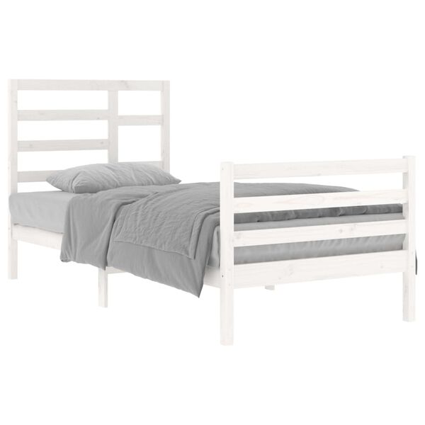 vidaXL Cadre de lit sans matelas blanc bois massif 90x200 cm