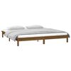 vidaXL Cadre de lit &agrave; LED sans matelas 120x190 cm bois massif