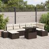 vidaXL Ensemble de canap&eacute; de jardin 8 pcs Marron Poly rotin