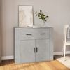 vidaXL Buffet Gris b&eacute;ton 80x33x70 cm Bois d'ing&eacute;nierie