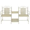 vidaXL Banc de jardin &agrave; 2 places 161 cm Acier Blanc