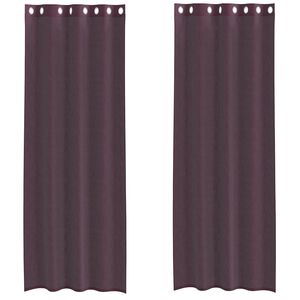 vidaXL Rideaux en voile avec &oelig;illets 2 pcs violet 140x300 cm